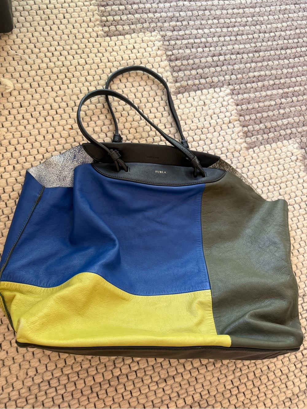 Furla Color Block leather Shoulder bag Tote